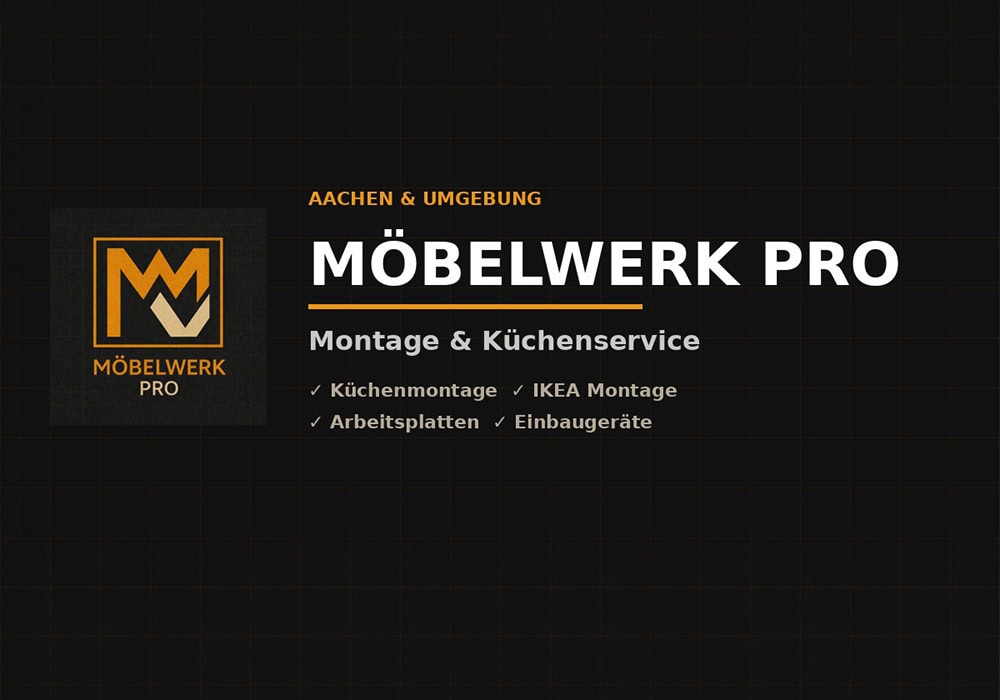 Logo von MöbelWerk Pro mit den Leistungen Küchenmontage, IKEA-Montage, Arbeitsplatten und Einbaugeräte für Aachen und Umgebung